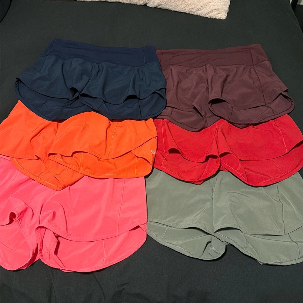 Set of 6 Lululemon Speed it up Shorts